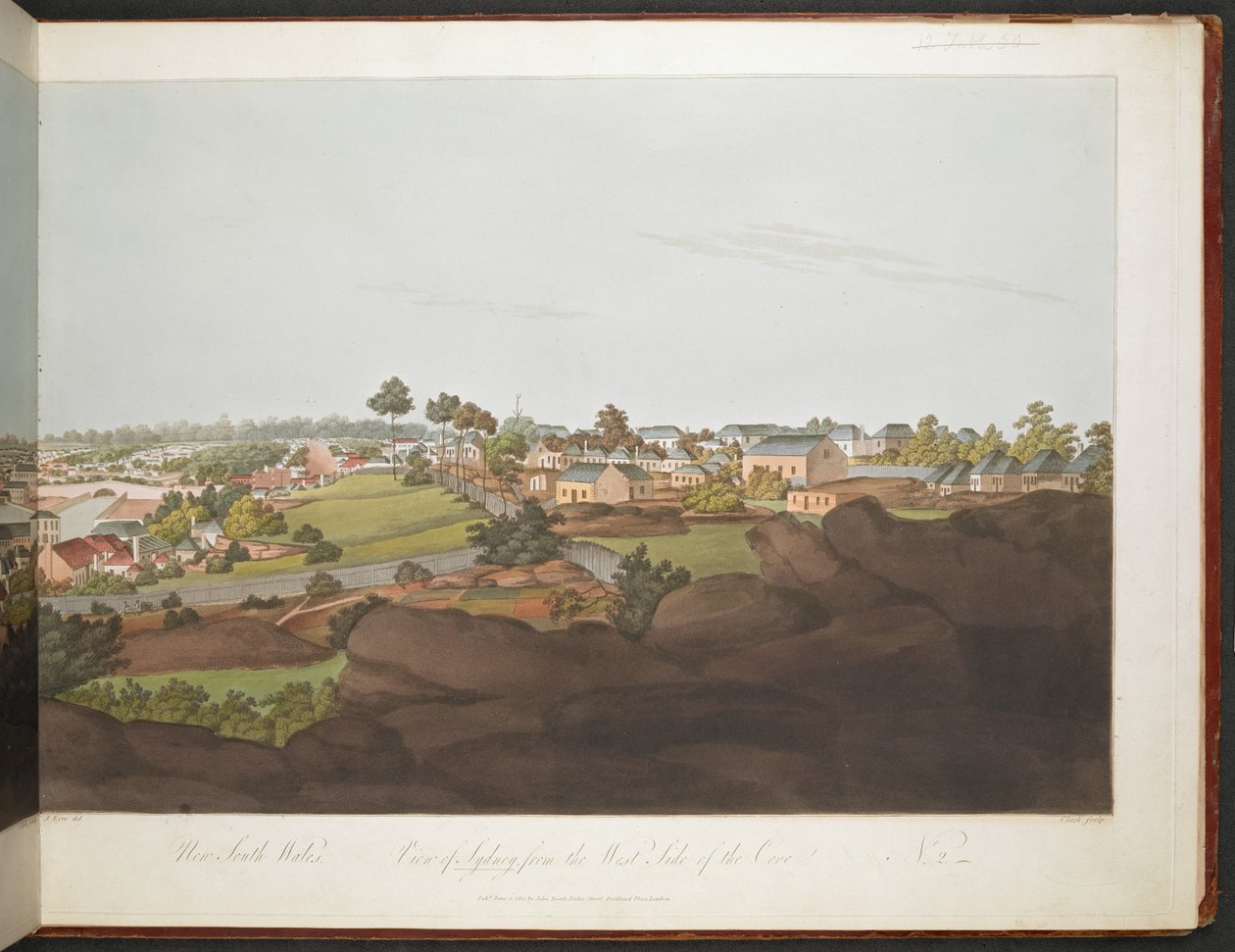 Utsikt over Sydney fra vestsiden av bukten. av William Alexander