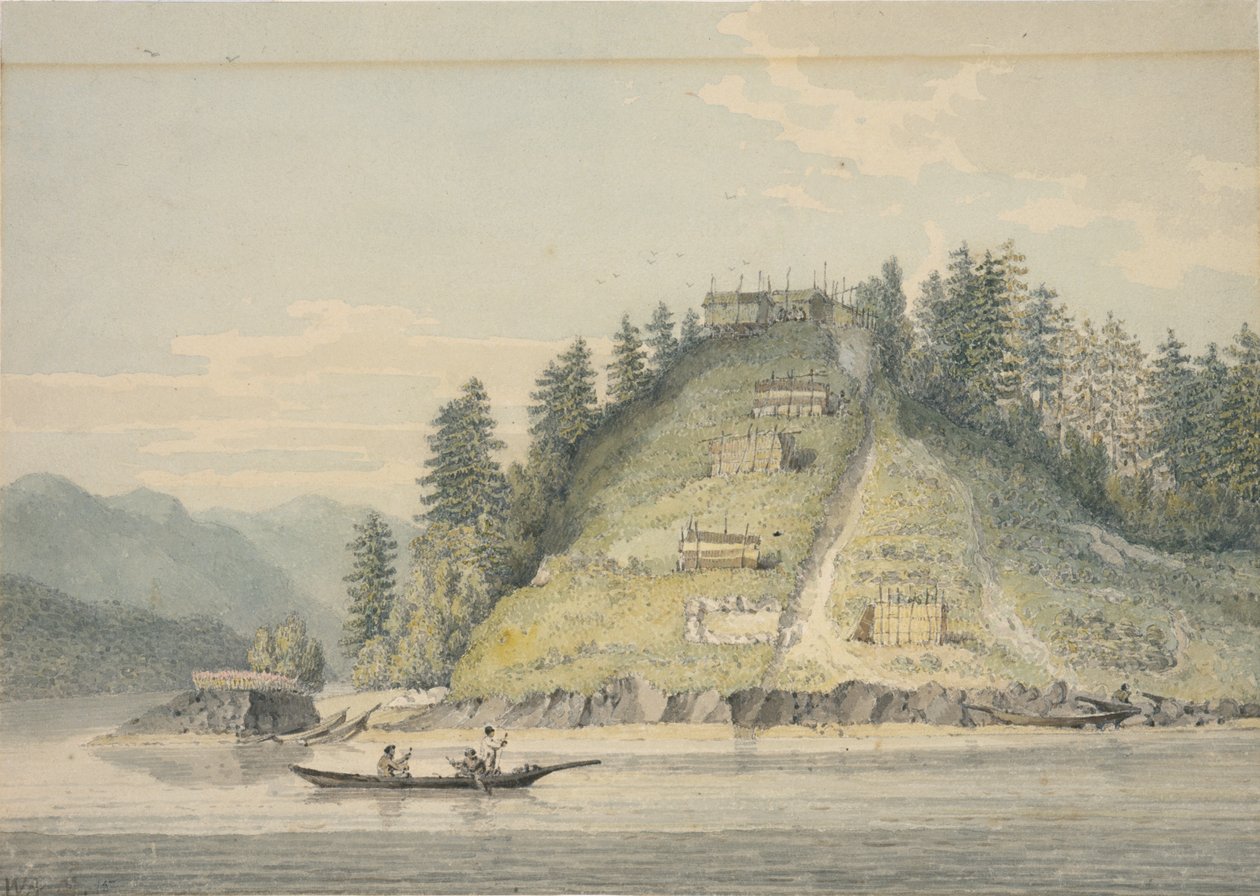 Landsby med vennlige indianere, ved inngangen til Bute's Canal av William Alexander