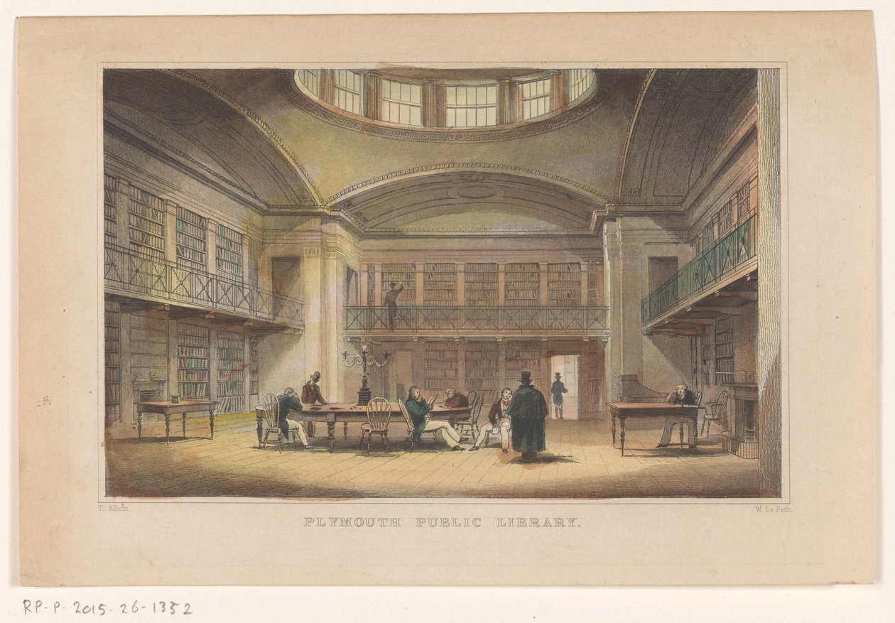 Bibliotheek van Plymouth Plymouth Public Library (tittel på objekt) av William Alexander Le Petit