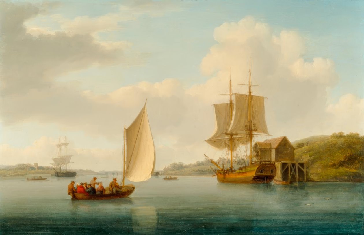 En Collier Brig ved Anchor på Medway av William Anderson