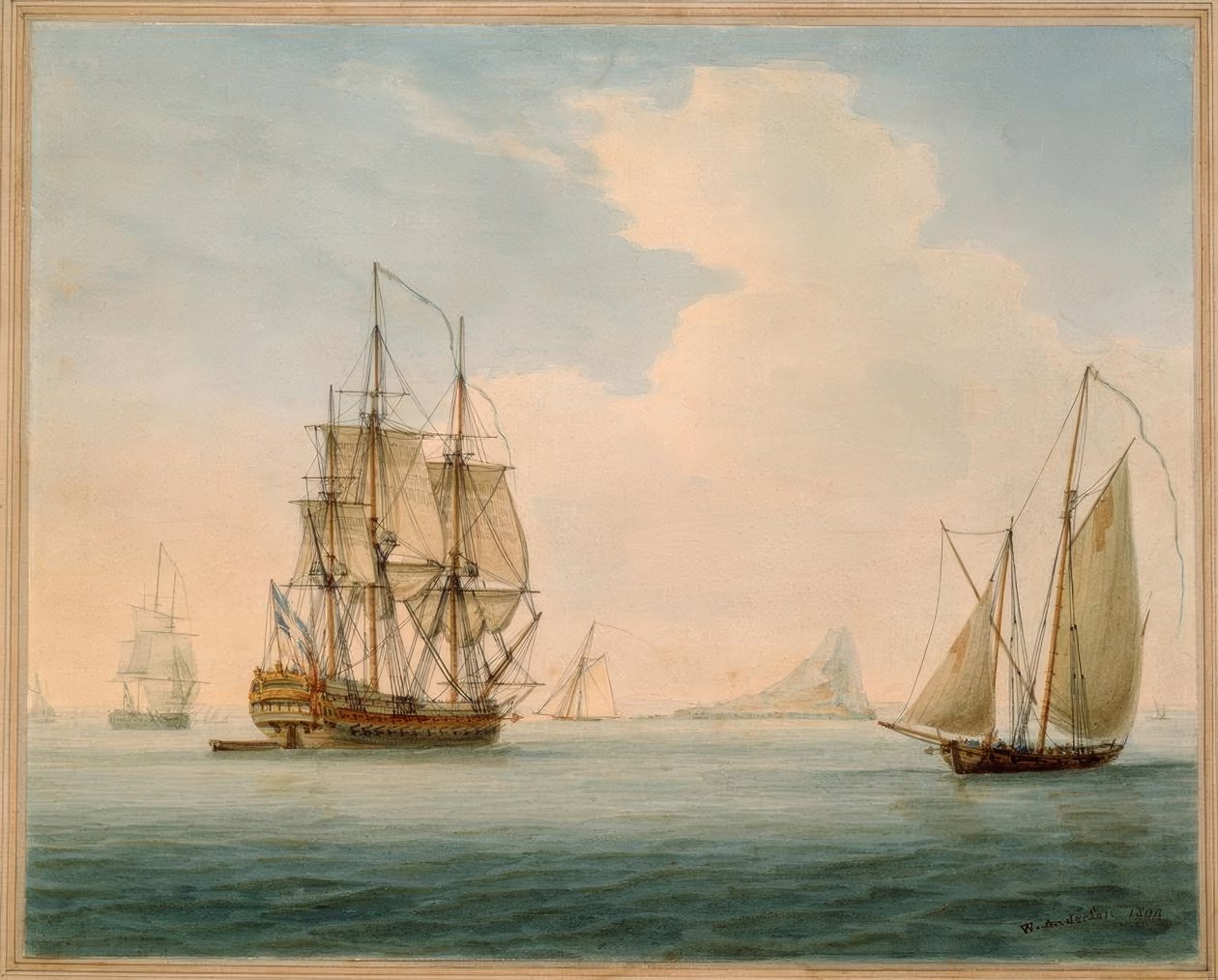 British Man-of-War / akvarell av W. Anderson, 1804 av William Anderson