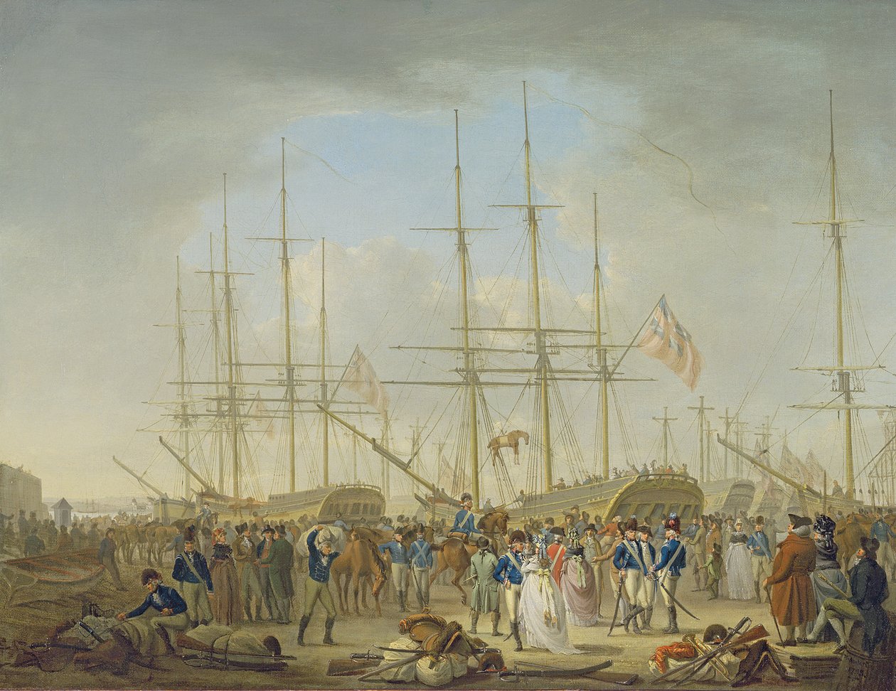 Husarer går om bord i Deptford av William Anderson