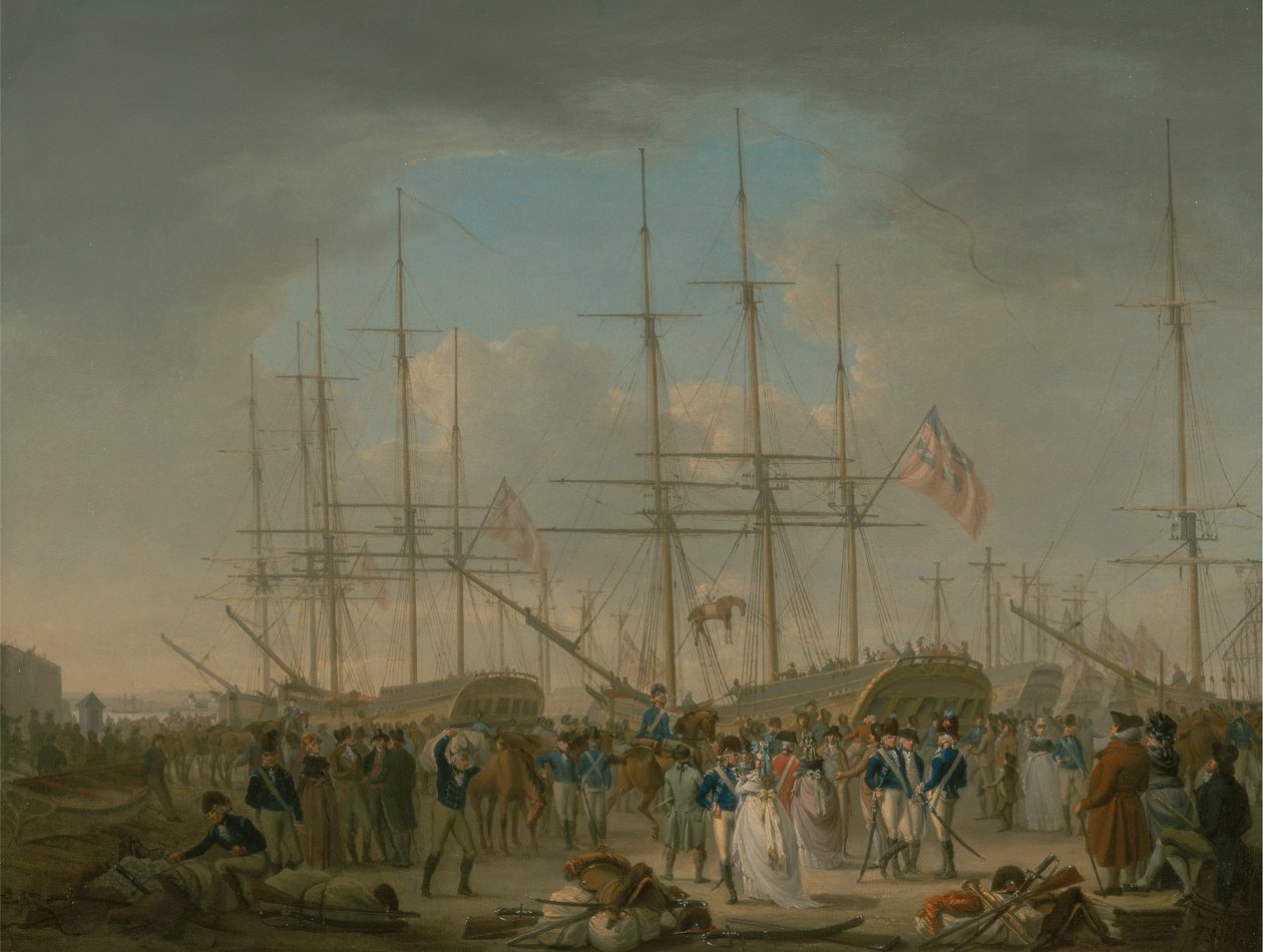 Husarer går om bord i Deptford av William Anderson