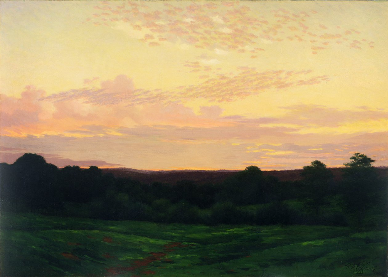 Evening, Somerset Valley, Pennsylvania, ca. 1898 (olje på lerret) av William Anderson Coffin