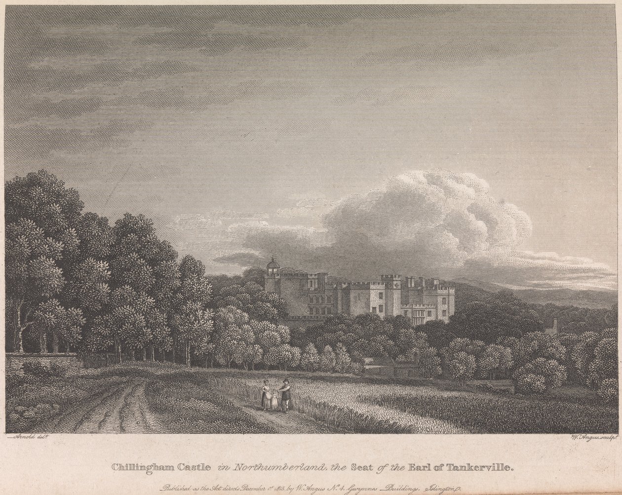 Chillingham Castle i Northumberland, The Seat of the Earl of Tankerville (utgitt av W. Angus): Plate 62; side 62 (bind 1) av William Angus