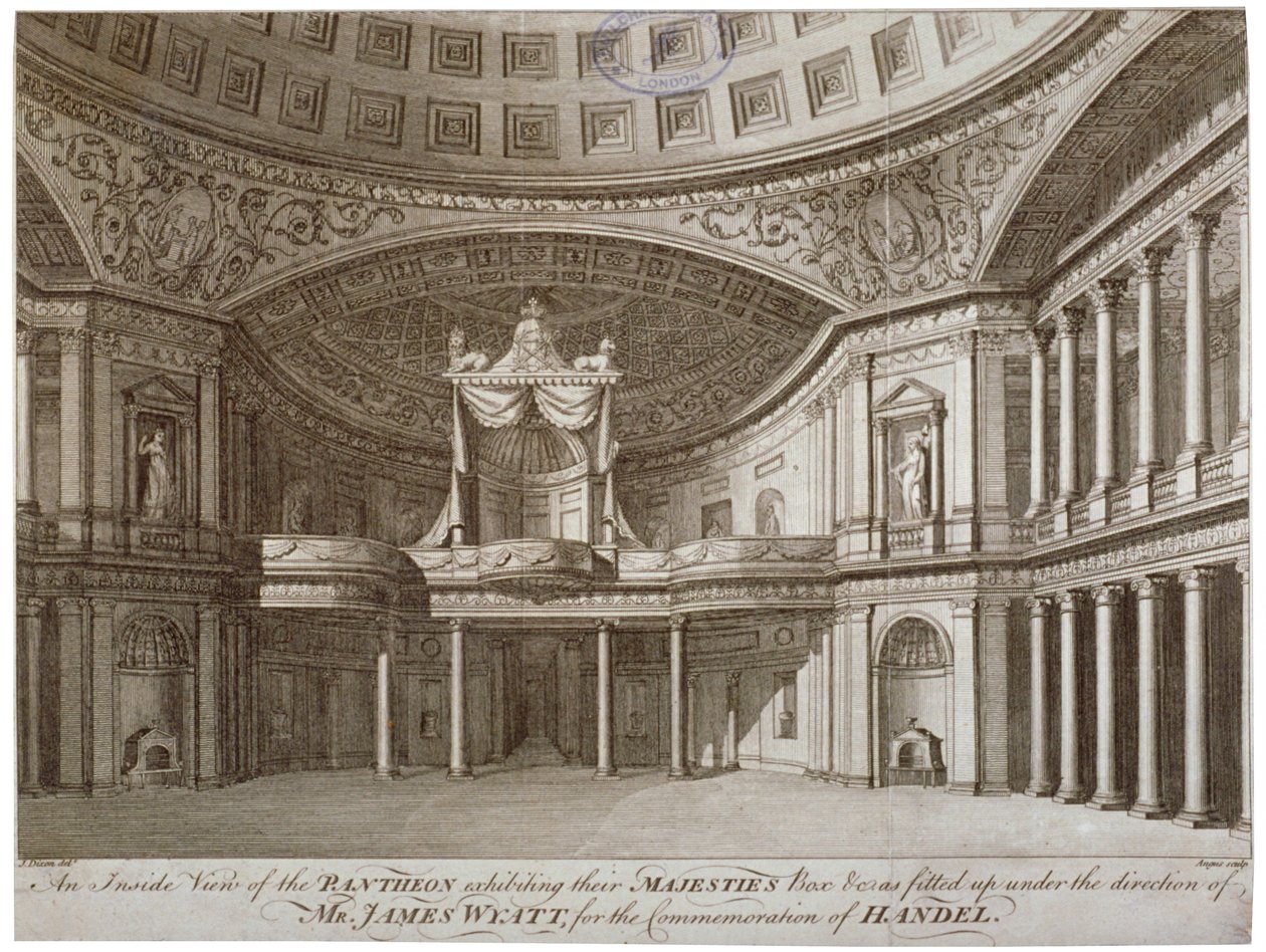 Interiør av Pantheon, Oxford Street, Westminster, London, 1784 av William Angus