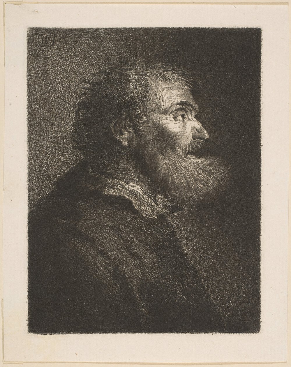 En gammel mann i profil, 1761. av William Baillie