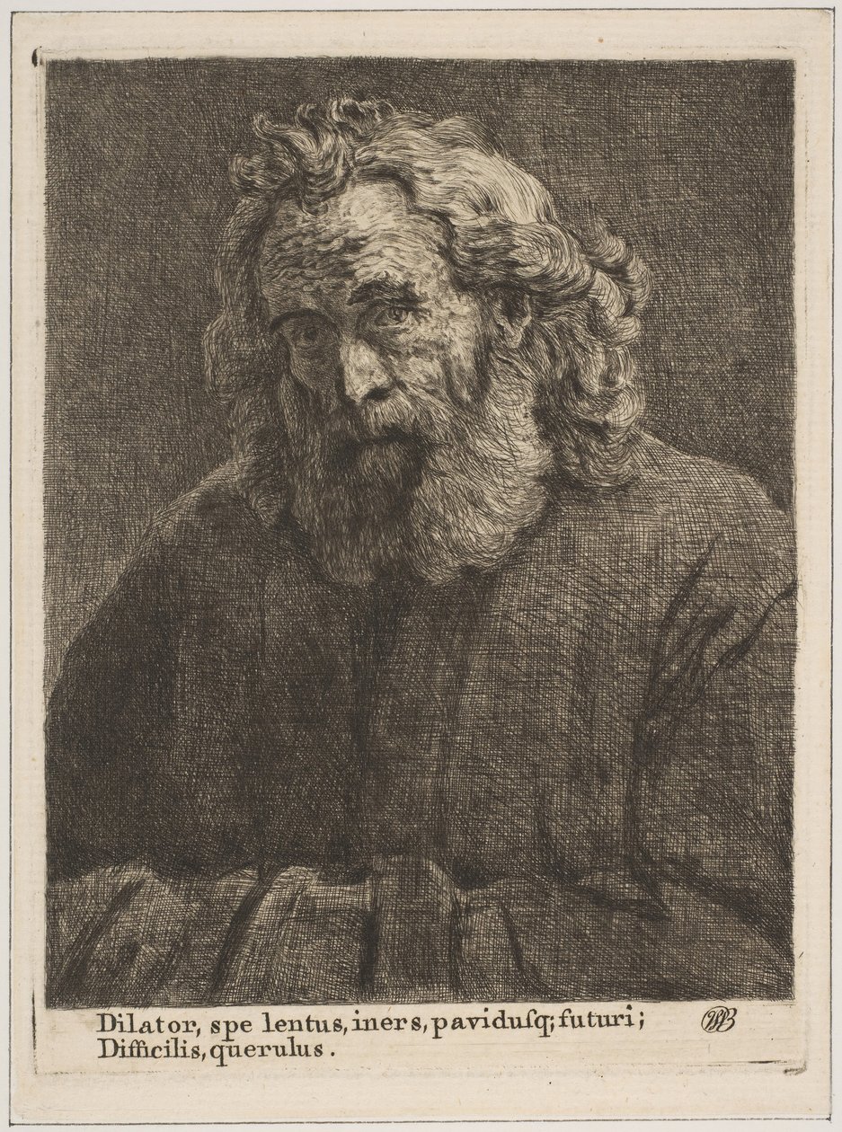 Gammel mann med langt skjegg, 1761. av William Baillie