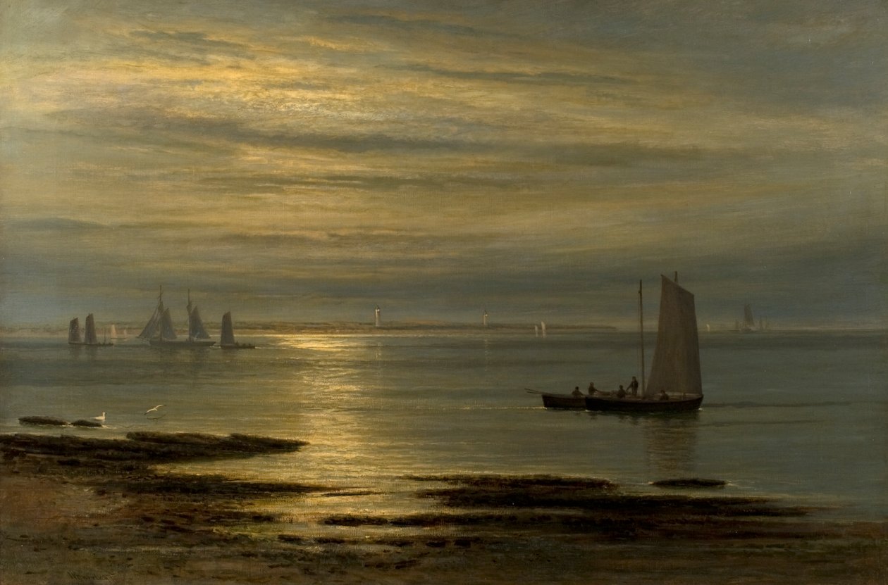 The Mouth of the Tay - Moonrise av William Barclay