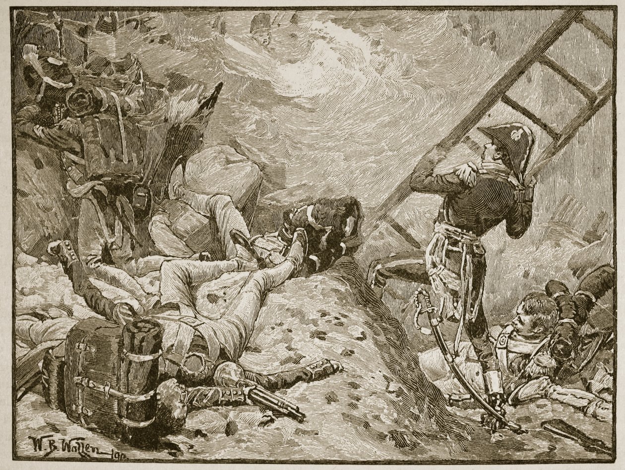 Marshal Lannes i Ratisbon, illustrasjon fra 'Cassell's Illustrated History of England' (sepiafoto) av William Barnes Wollen