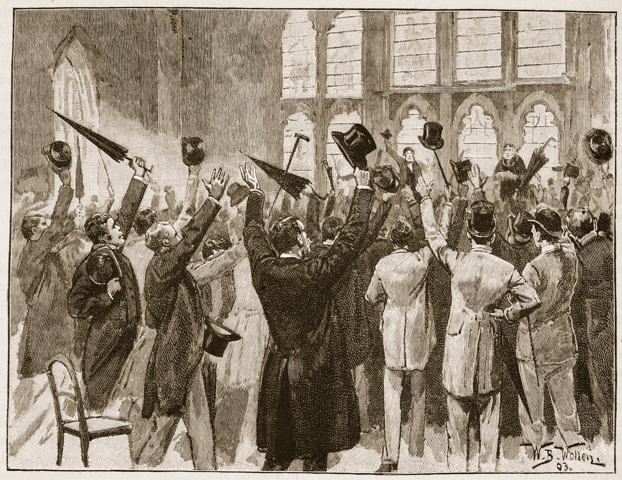 Meeting of Jingoes i Guildhall, London, 1878, illustrasjon fra 