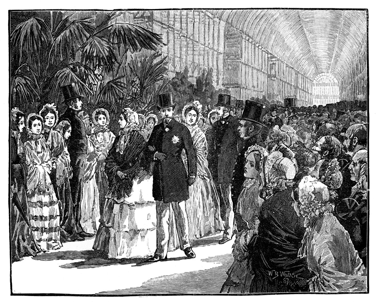 Kongelig og keiserlig besøk i Crystal Palace, 1850-tallet, c1888. av William Barnes Wollen