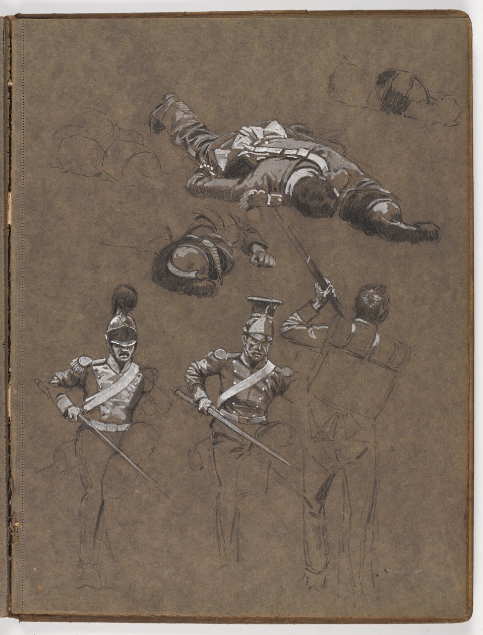 Studier til oljemaleriet, ?Flagget: Albuhera, 16. mai 1811? av William Barnes Wollen