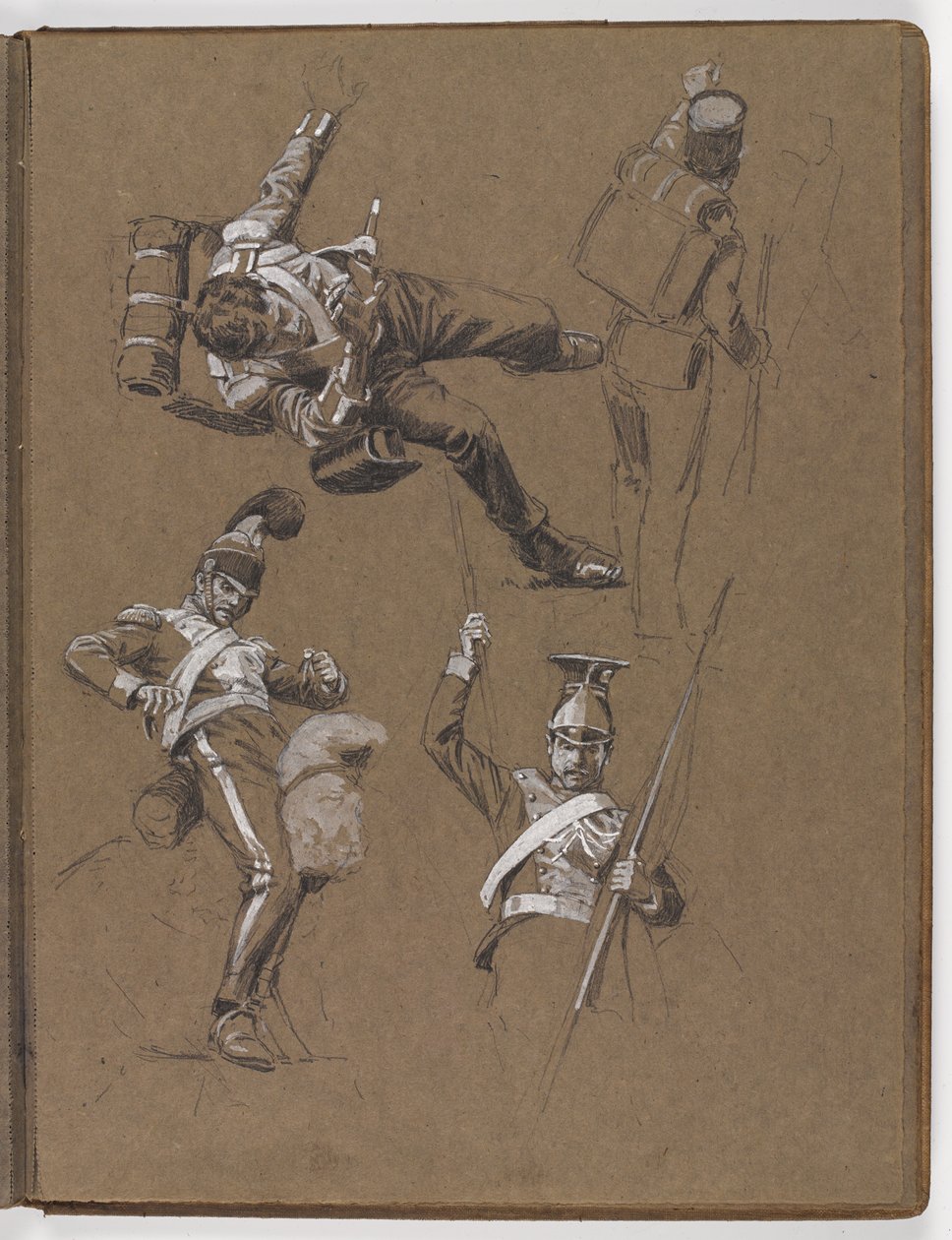Studier til oljemaleriet, ?Flagget: Albuhera, 16. mai 1811? av William Barnes Wollen