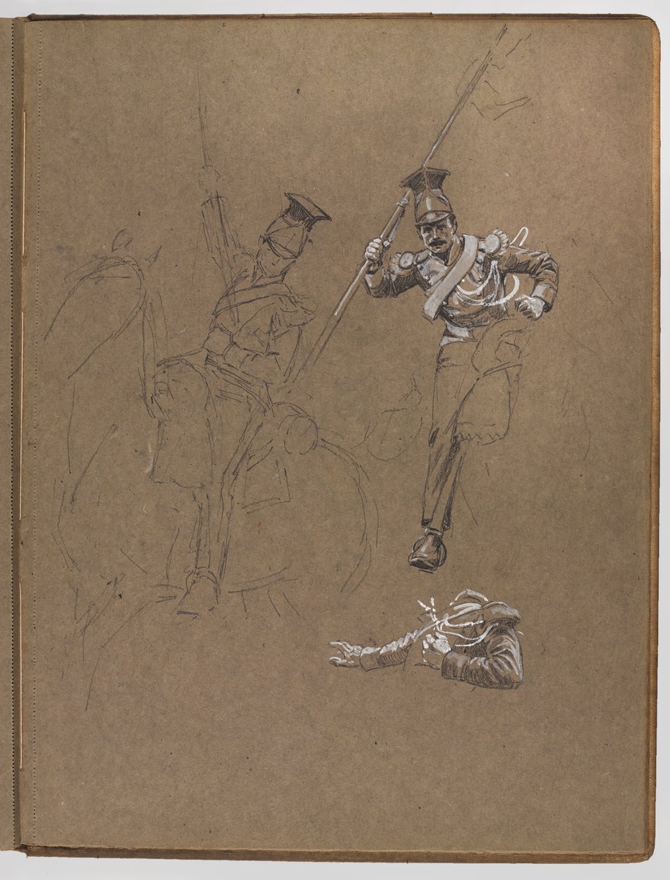 Studier til oljemaleriet, ?Flagget: Albuhera, 16. mai 1811? av William Barnes Wollen