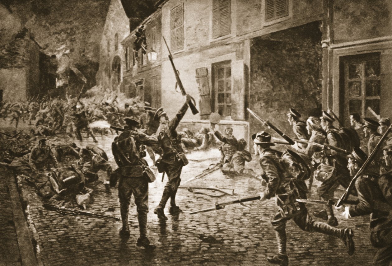 Coldstream-vaktene ved Landrecies, august 1914 av William Barnes Wollen
