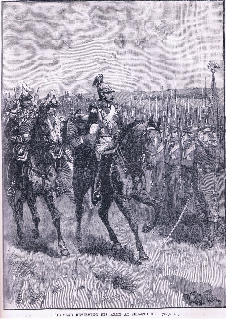 Tsaren gjennomgikk hæren sin ved Sebastopol 1856 e.Kr av William Barnes Wollen