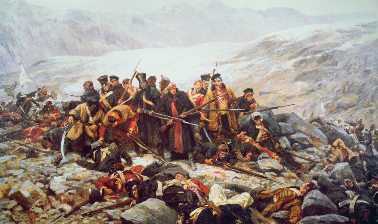 The Last Stand of the 44th Regiment ved Gundamuck under retretten fra Kabul av William Barnes Wollen