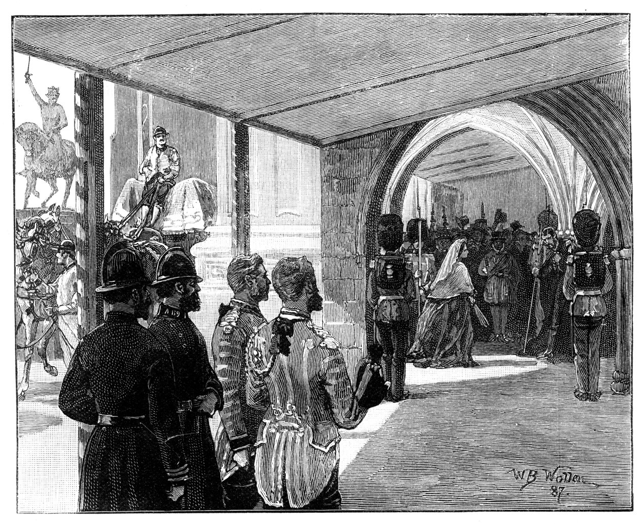 Åpningen av parlamentet, Westminster, London, 1866. av William Barnes Wollen