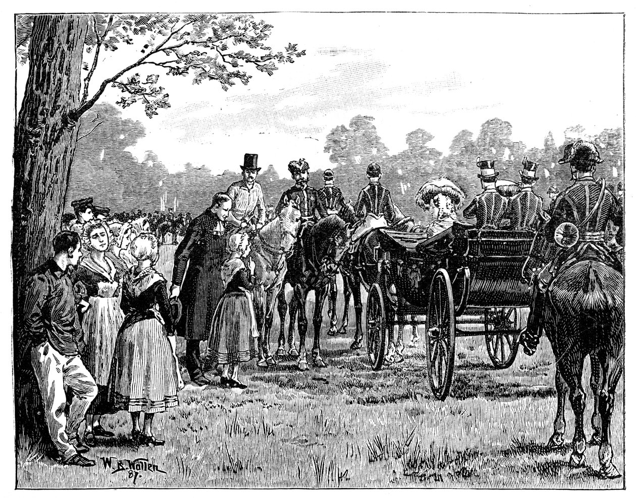 Dronningen på festen i Forest of St Germain, Frankrike, midten av slutten av 1800-tallet, 1887 av William Barnes Wollen