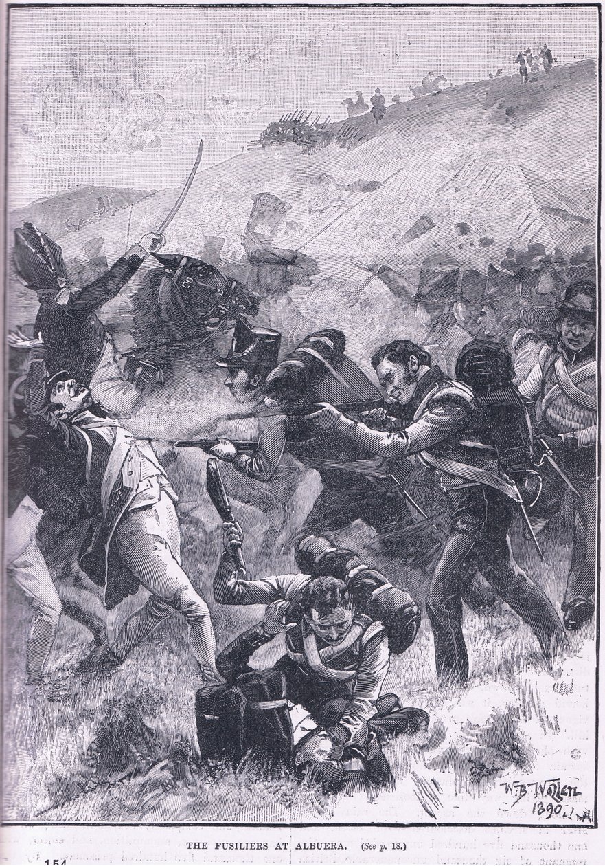 Fusiliers på Albuera av William Barnes Wollen