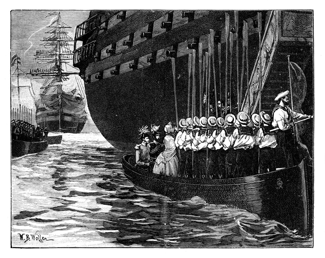 Dronningens besøk til franskmennenes keiser og keiserinne i Cherbourg, Frankrike, 1858. av William Barnes Wollen