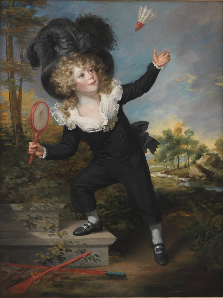Portrett av Kennett Dixon som spiller fjærball av William Beechey