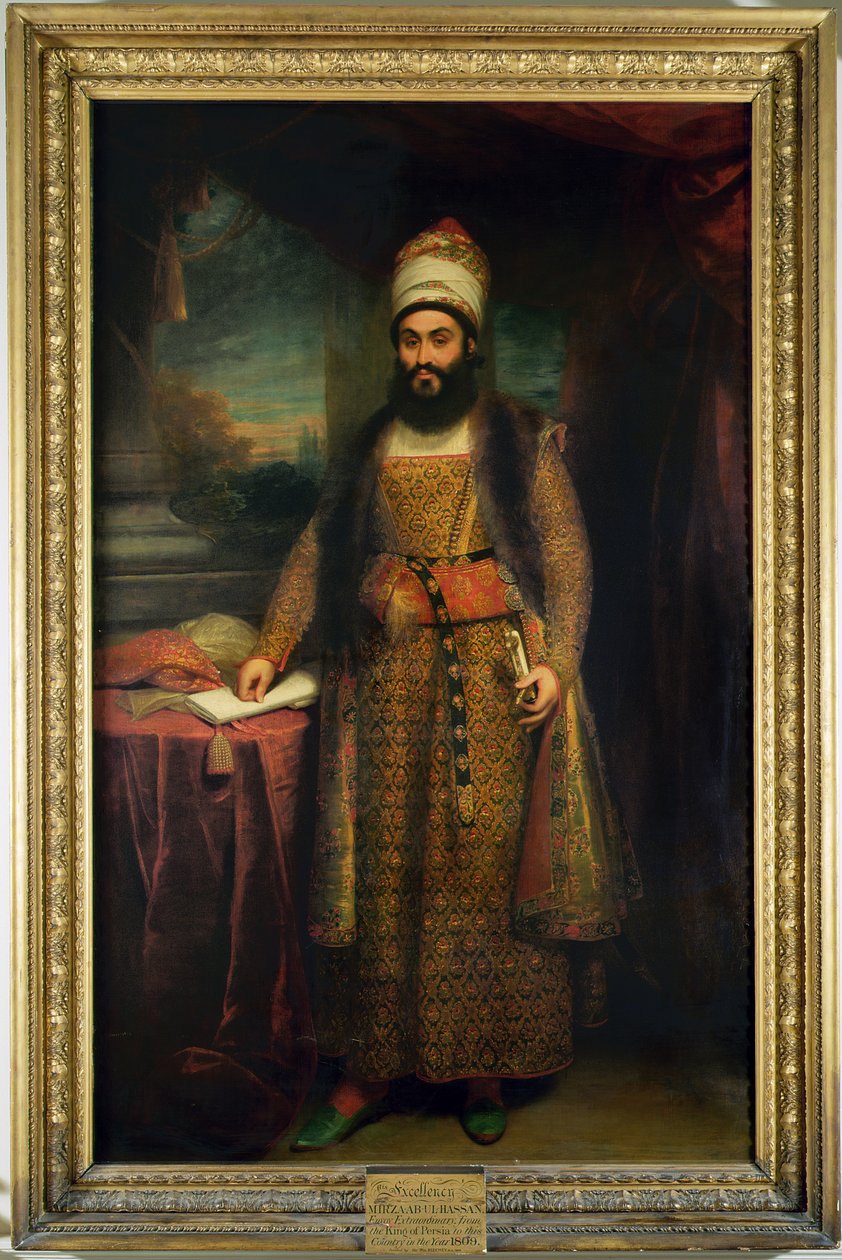 Portrett av Mirza Abul Hassan, persisk ambassadør (1785-1880) Sendt av kongen av Persia til England, 1809 av William Beechey