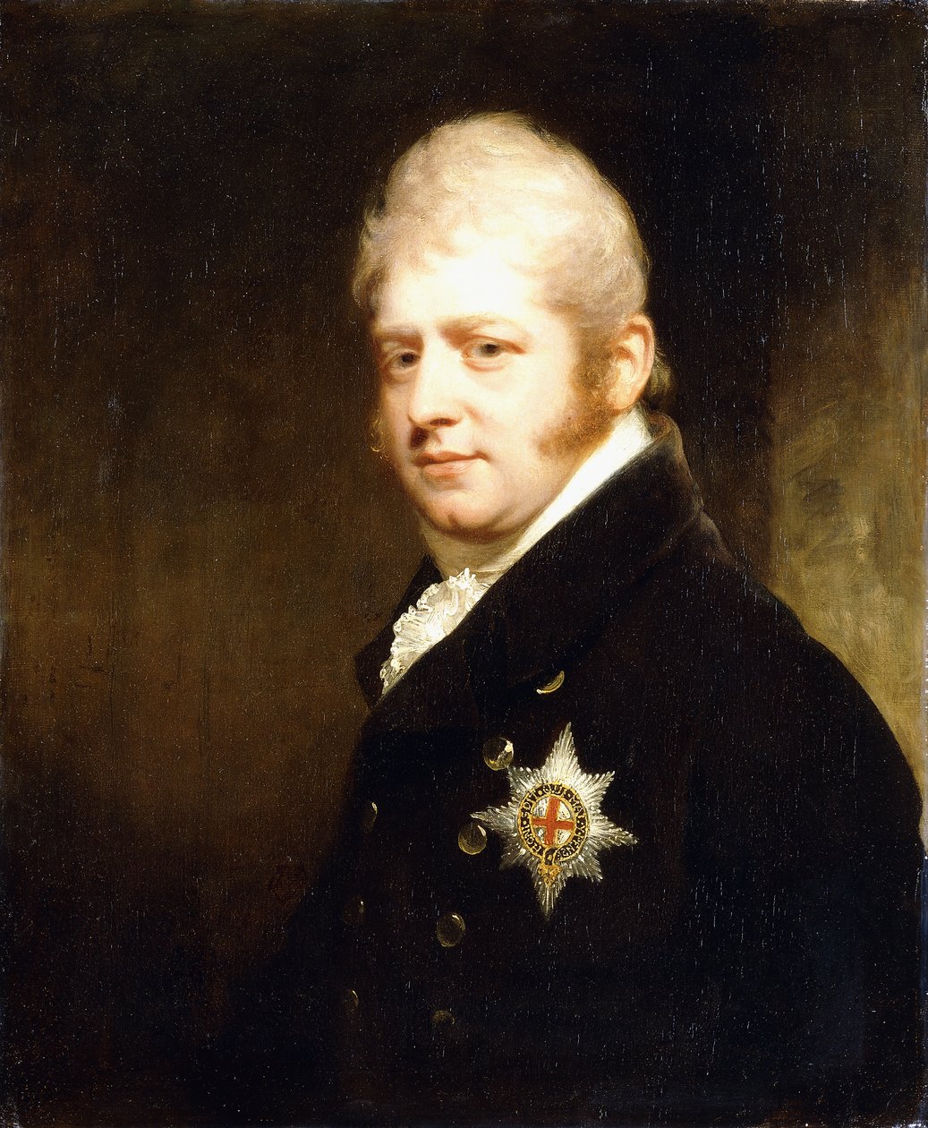 Portrett av prins Adolphus Frederick, hertugen av Cambridge, bystelengde iført Star of the Garter, 1808 av William Beechey