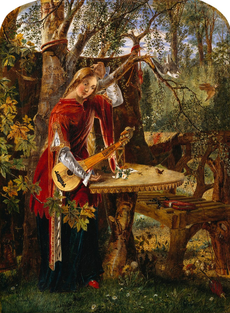 Fair Rosamond Alone in her Bower (olje på lerret) av William Bell Scott