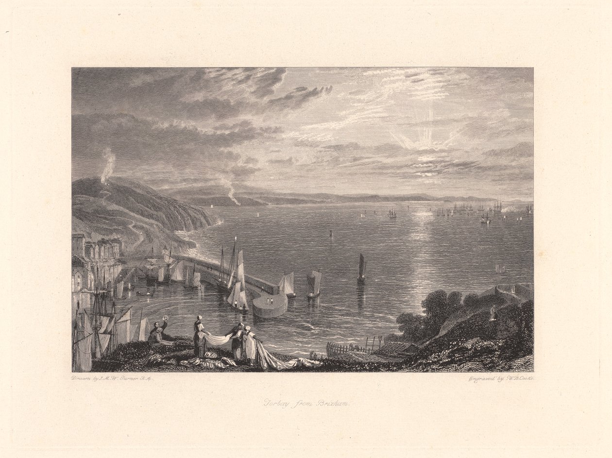 Torbay fra Brixham av William Bernard Cooke