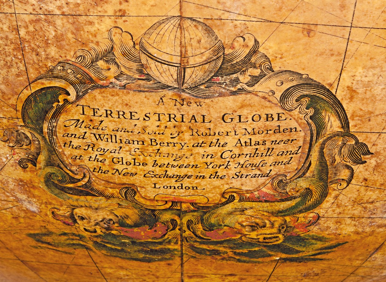 Tidlig engelsk jordklode, ca. 1673 av William Berry