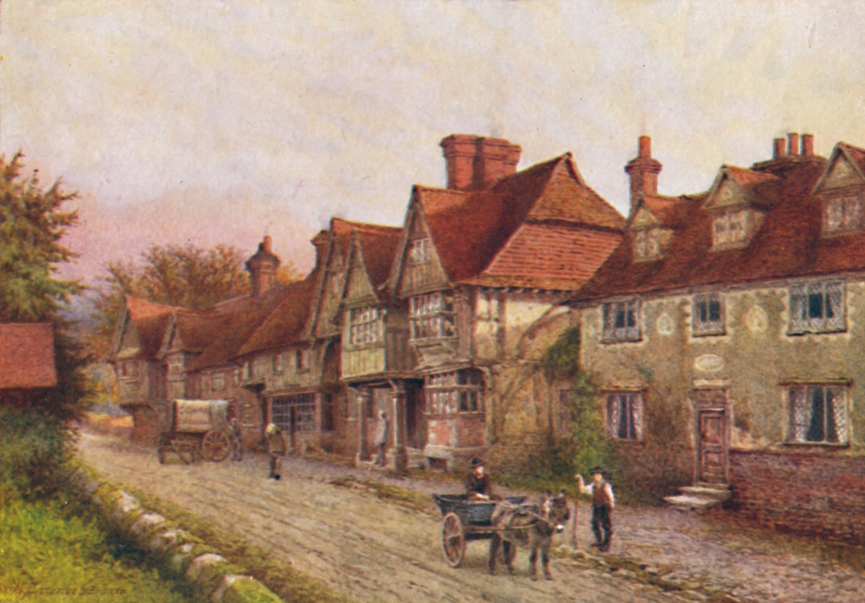 Chiddingstone fra hjørnet av kirkegården, 1907 av William Biscombe Gardner