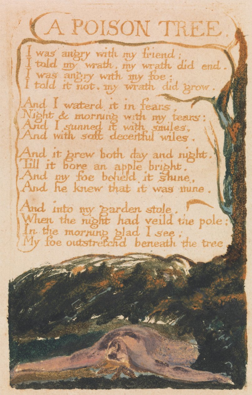 Songs of Innocence and of Experience, Plate 41, "A Poison Tree" (Bentley 49) av William Blake