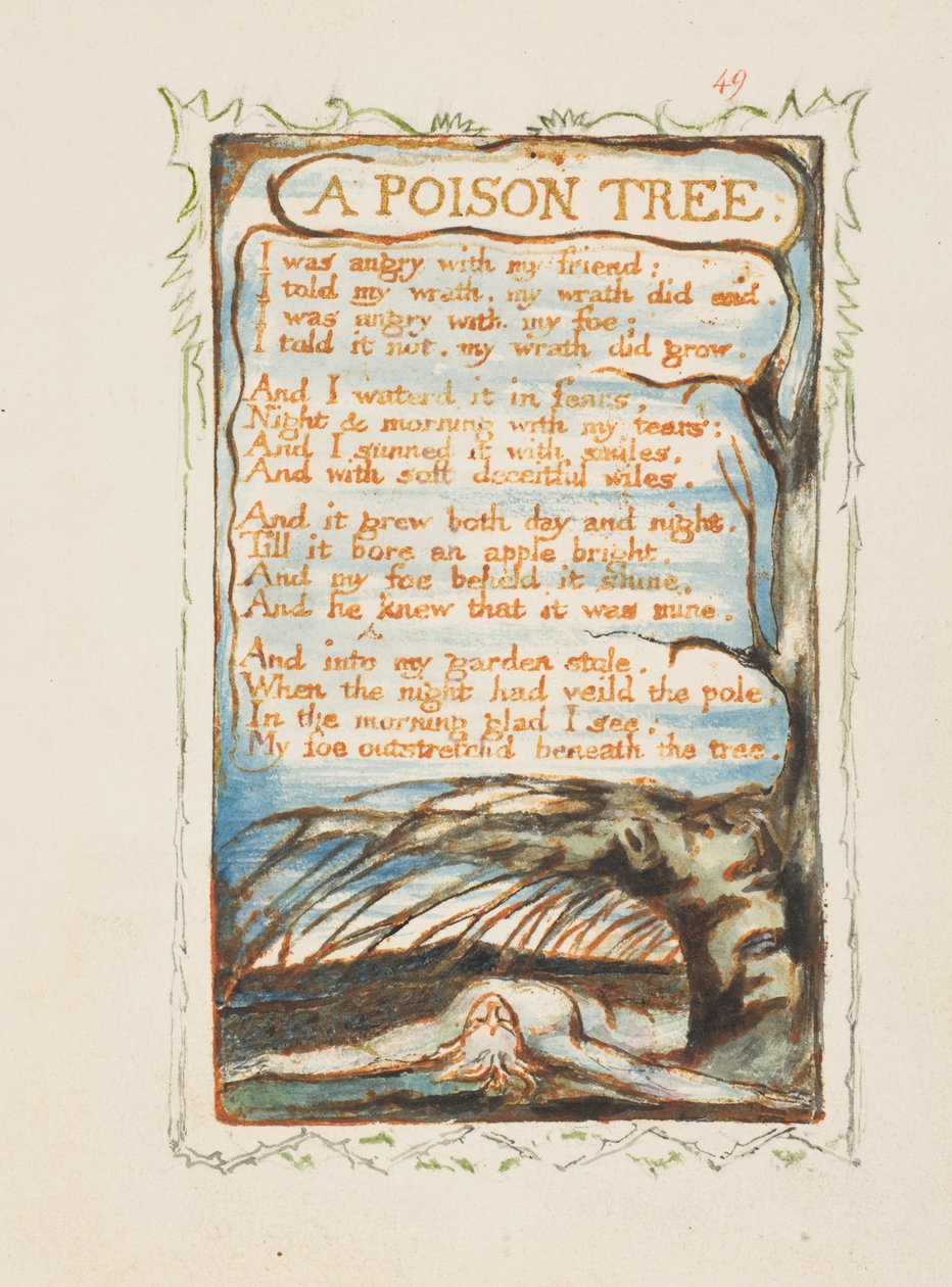 Et gifttre. Songs of Innocence and of Experience, ca 1825 av William Blake