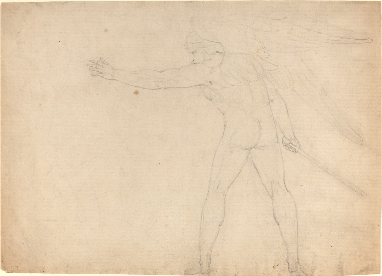 En stridende engel [recto] av William Blake