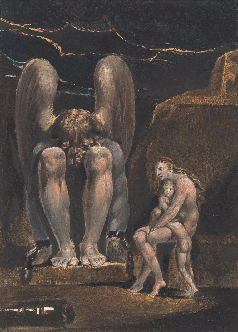 Albions engel, frontispis, plate 1 av William Blake