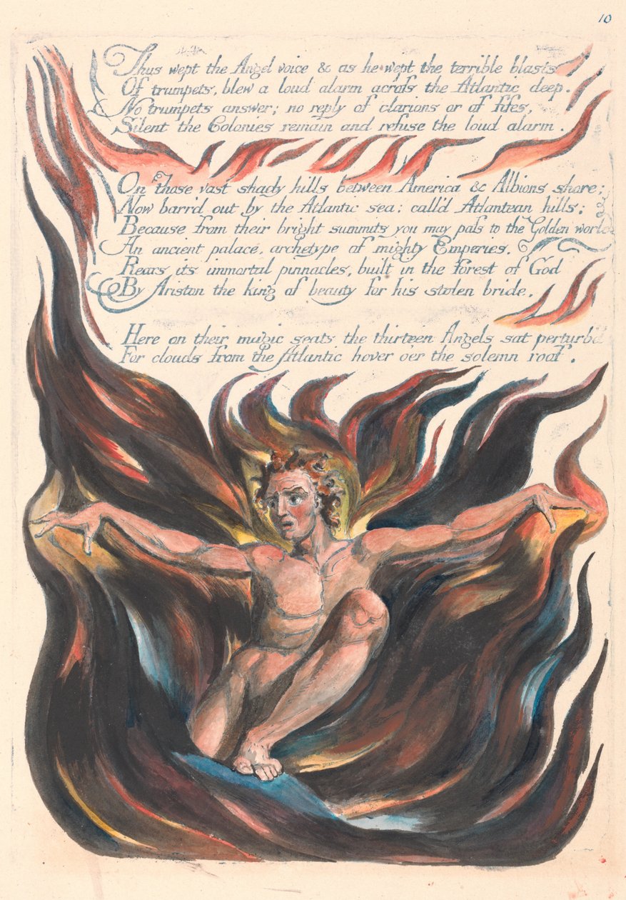 Amerika. En profeti, Plate 12, Så gråt englestemmen.... av William Blake