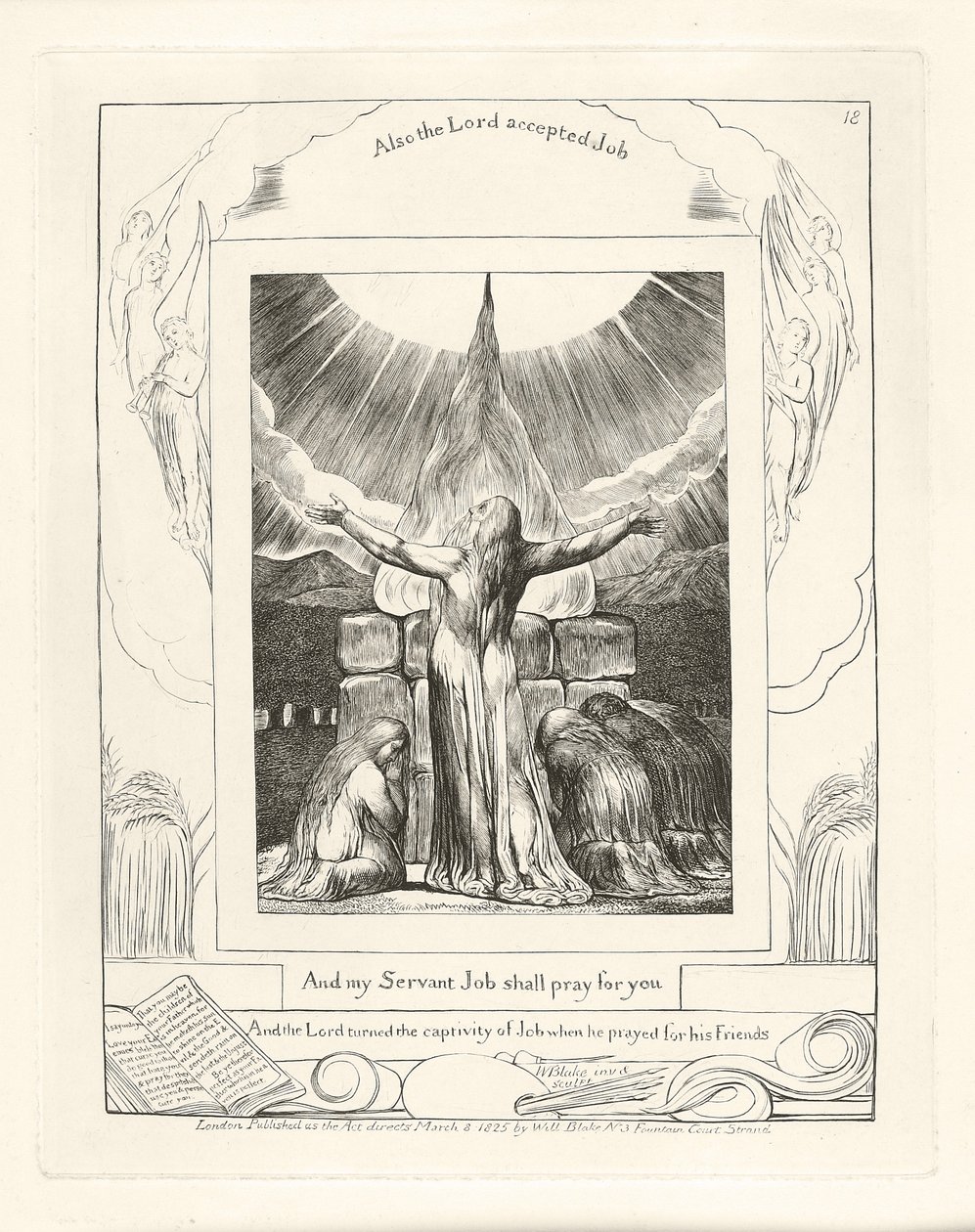 Og min tjener Job skal be for deg, 1825 av William Blake