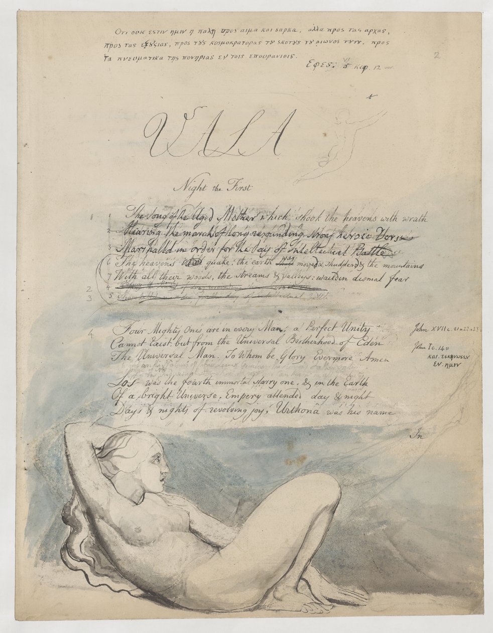 Begynnelsen av "The Four Zoas" av William Blake