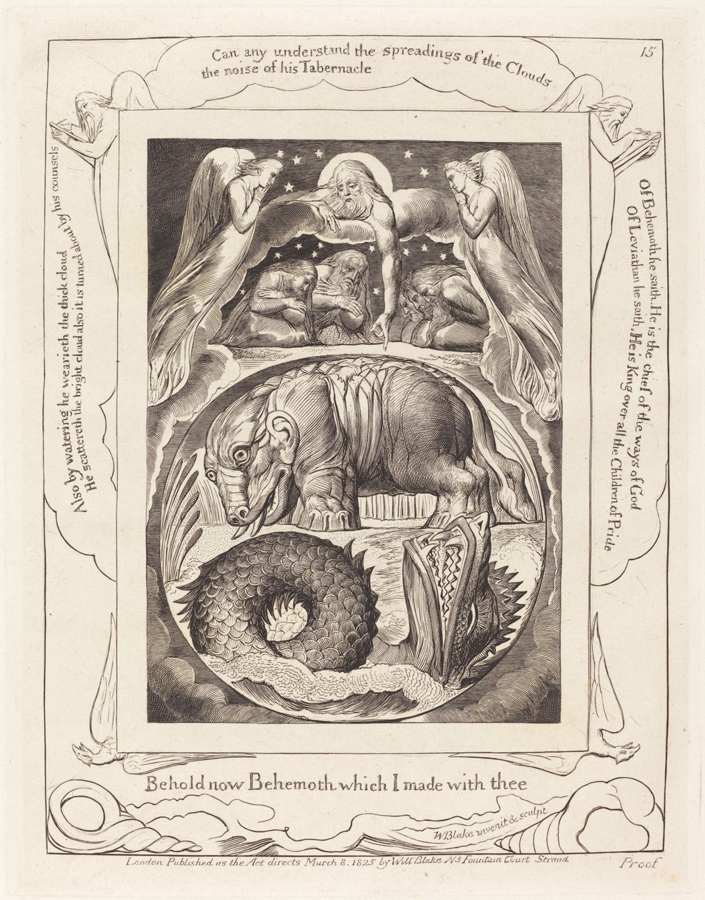 Behemoth og Leviathan, 1825. av William Blake