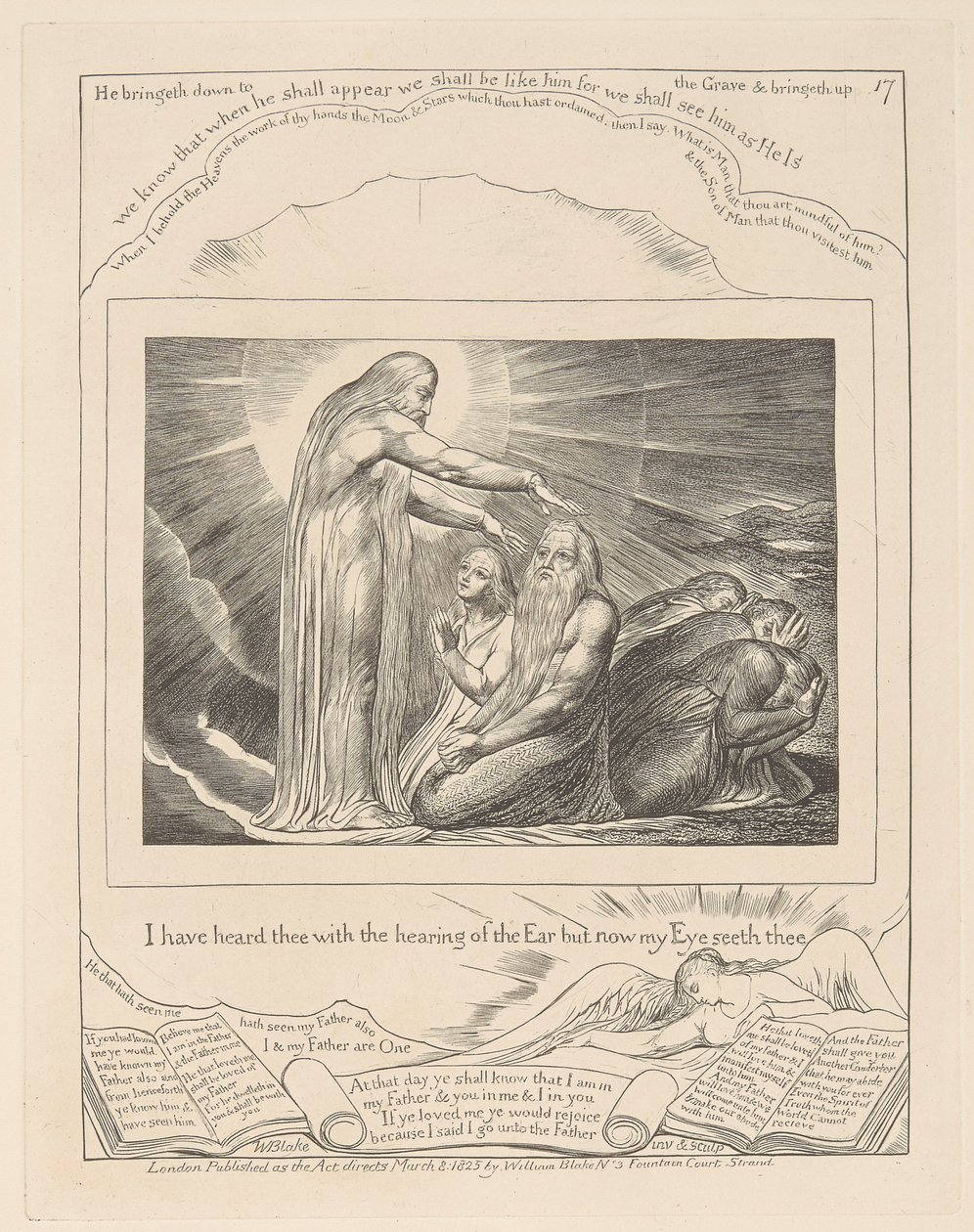Jobs bok, Plate 17, Visjonen om Kristus av William Blake