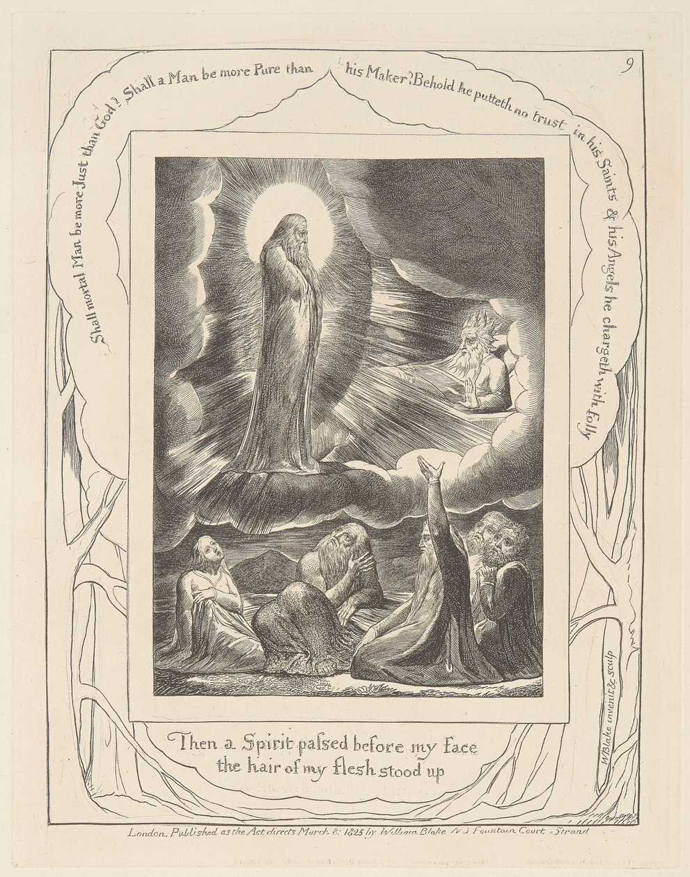 Jobs bok, Plate 9, Visjonen til Elifas av William Blake