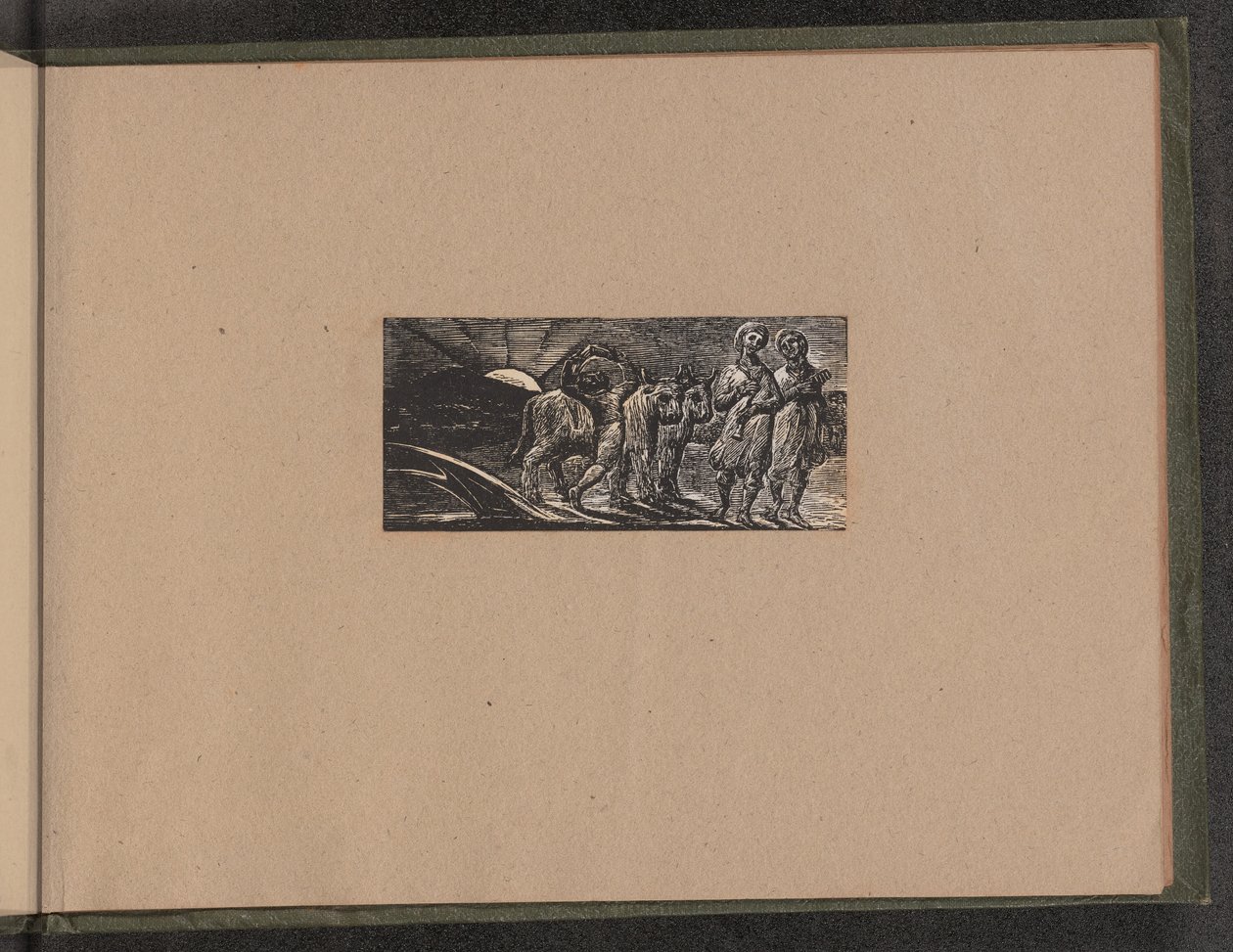 Gutt som gleder seg tilbake med plog og okser, 1821. av William Blake