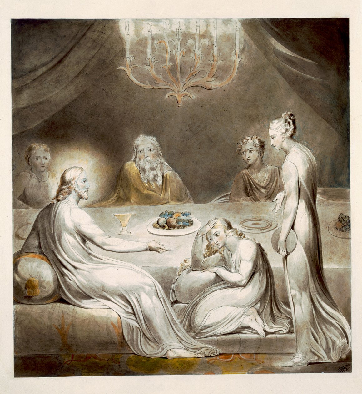 Kristus i huset til Maria og Martha av William Blake