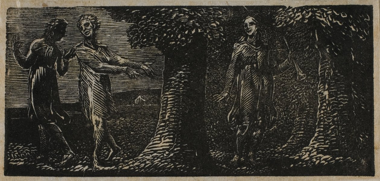 Colinet hånet av Two Boys, fra The Pastorals of Virgil av William Blake