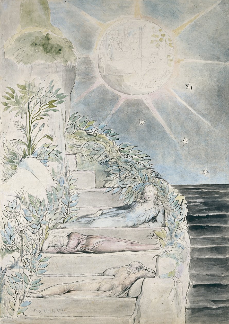 Dante og Statius sover, Virgil ser på, illustrasjon til 