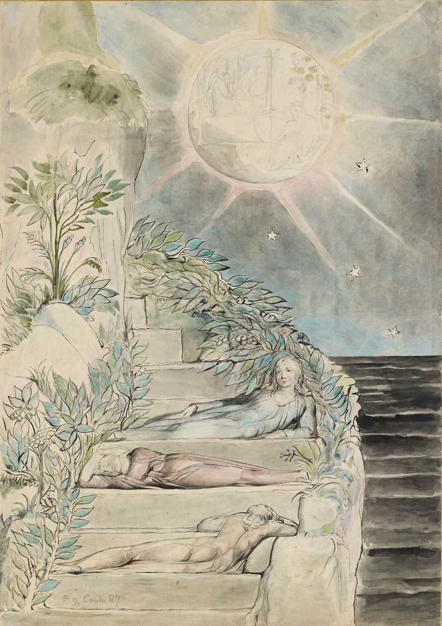 Dante og Statius sover, Virgil ser på illustrasjonen til 