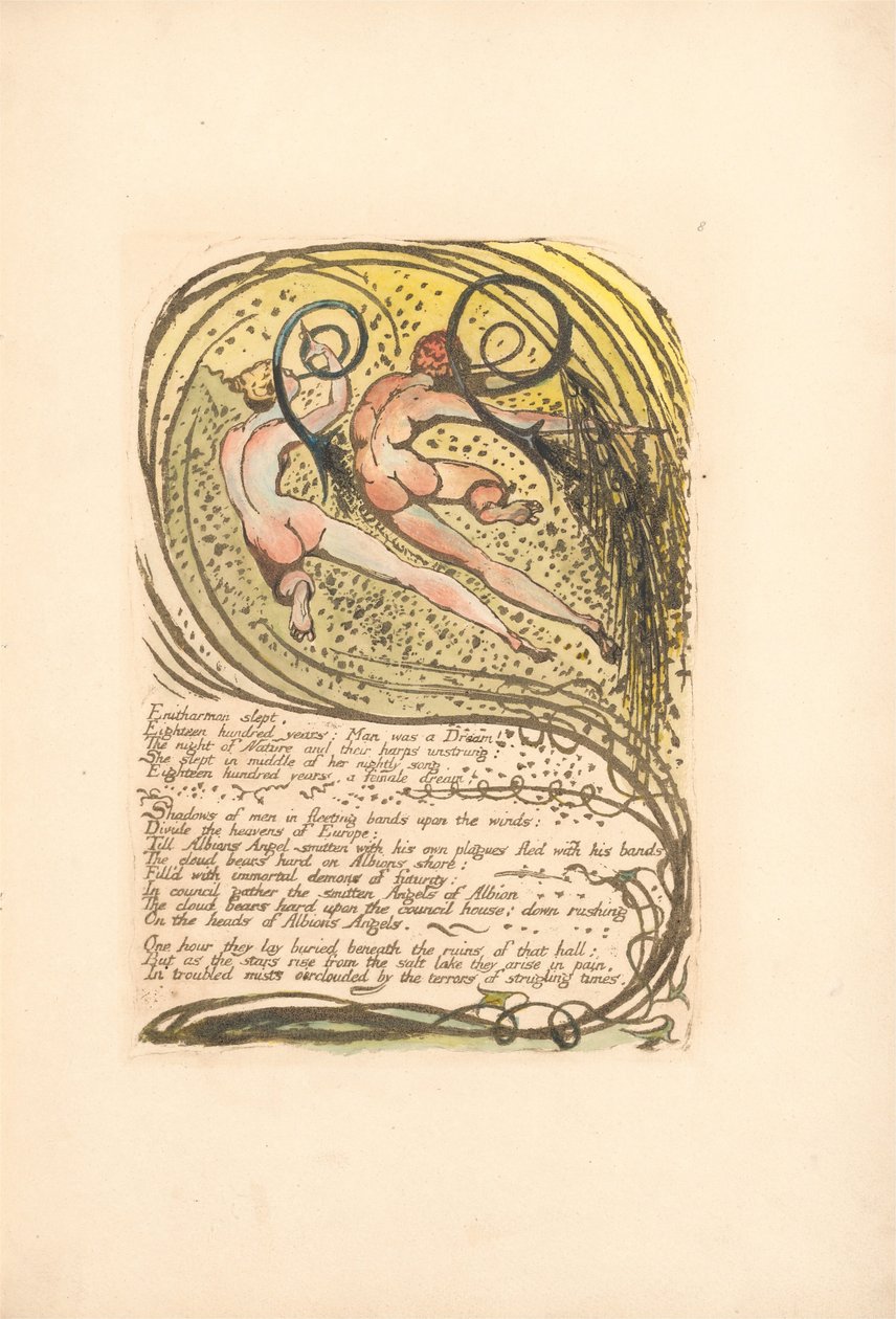 Europa. A Prophecy, Plate 10, Enitharmon sov . . . . (Bentley 12) av William Blake