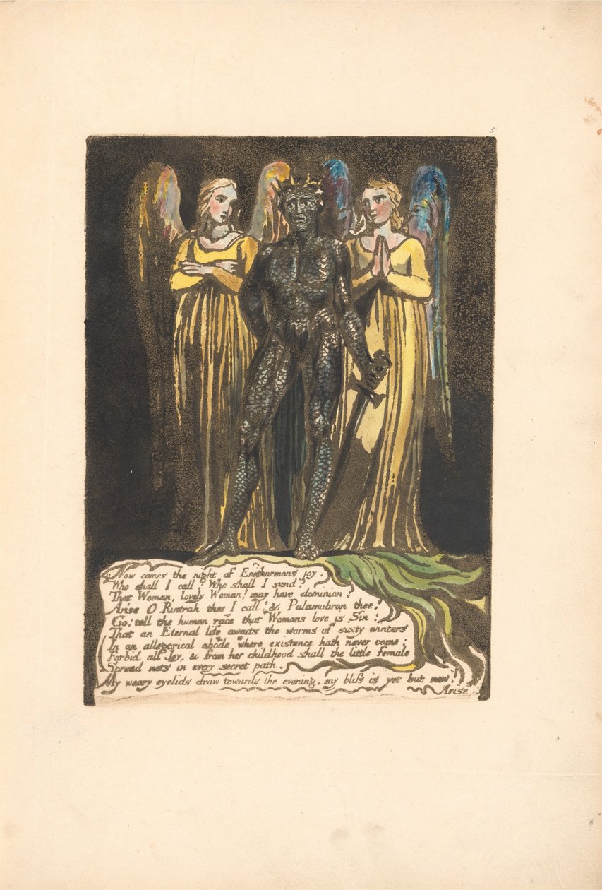 Europa. A Prophecy, Plate 7, Nå kommer natten. . . . (Bentley 8) av William Blake